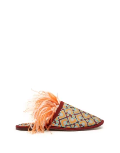 La DoubleJ Scarpe|Accessories<Boudoir SlipperPuzzle Bordeaux in Faille