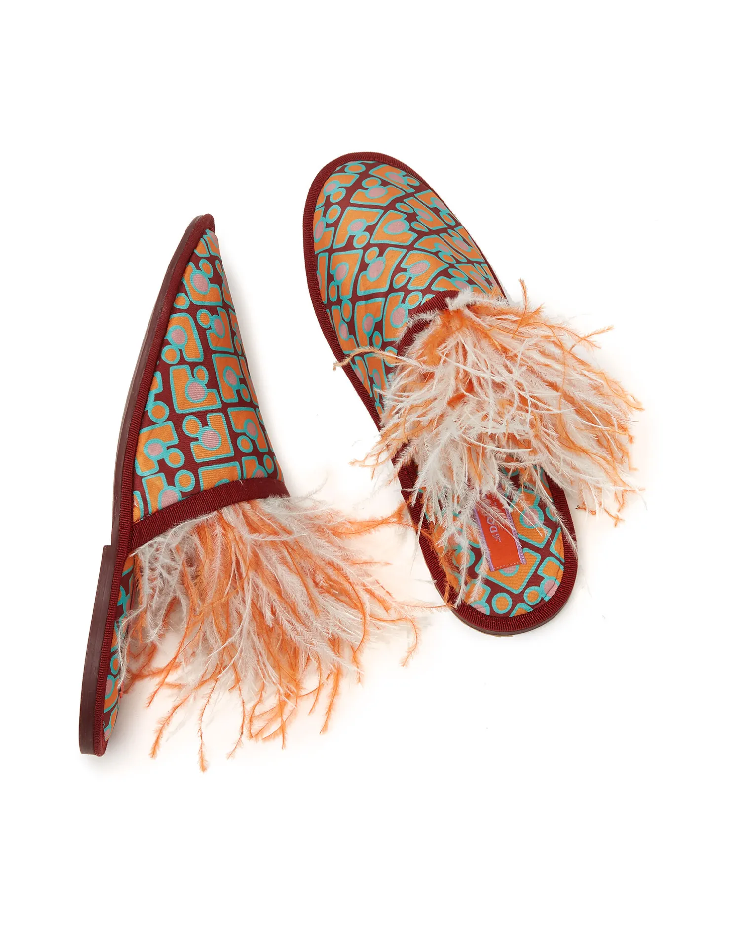 La DoubleJ Scarpe|Accessories<Boudoir SlipperPuzzle Bordeaux in Faille