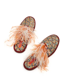 La DoubleJ Scarpe|Accessories<Boudoir SlipperPuzzle Bordeaux in Faille