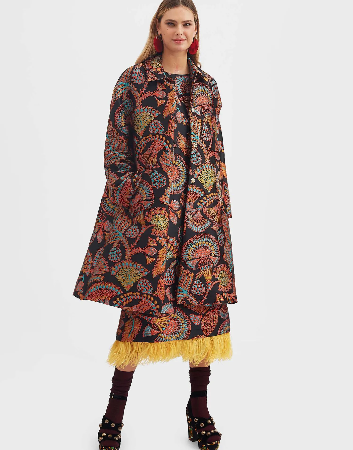 La DoubleJ Capispalla<Boxy CoatSicomore Black in Jacquard