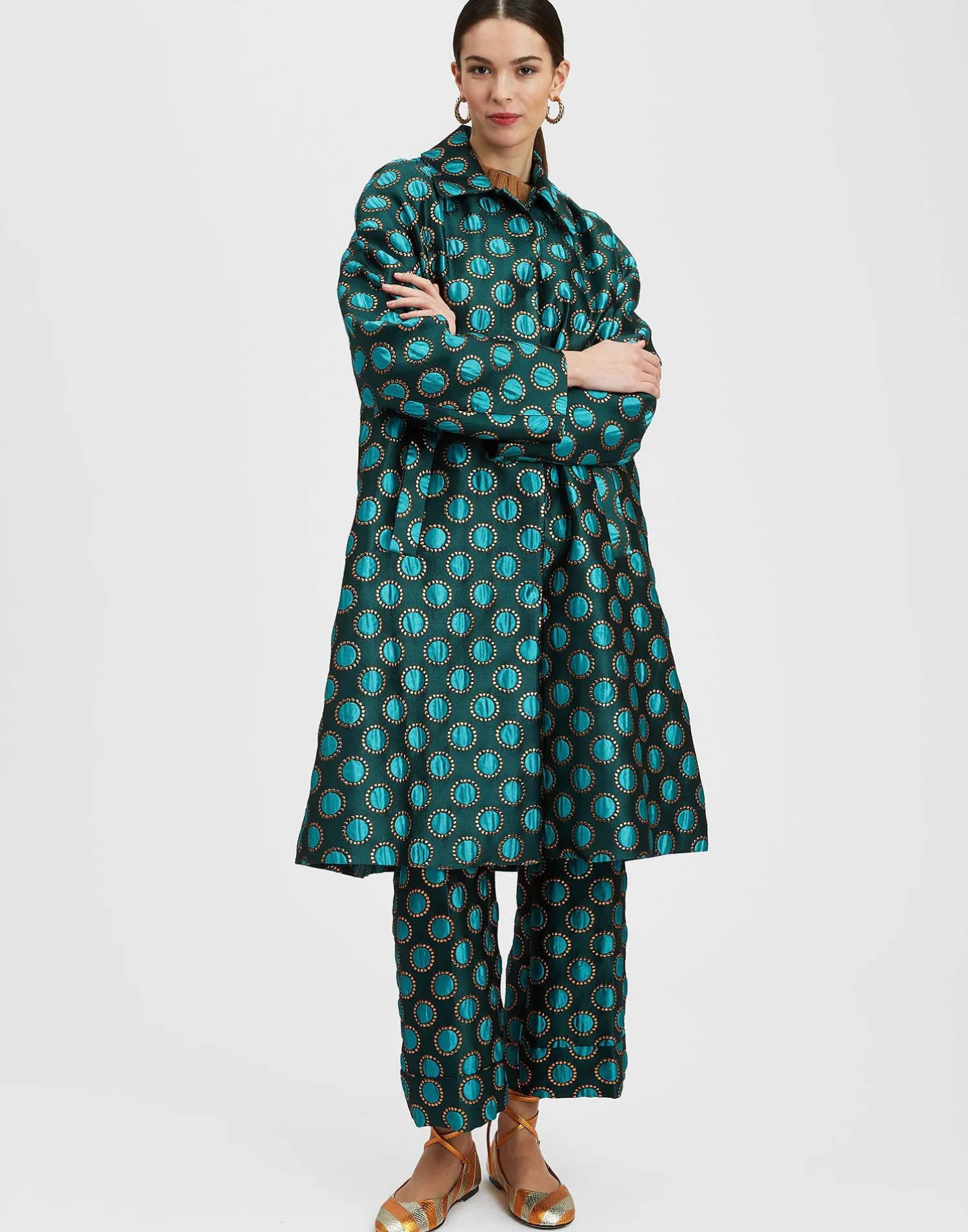 La DoubleJ Capispalla<Boxy CoatWinter Sun Emerald in Jacquard