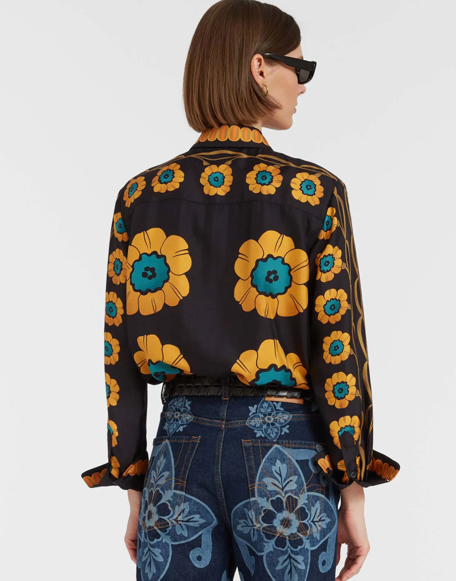 La DoubleJ Camicie E Top<Boy ShirtDaisychain Placée Orange in Silk Twill