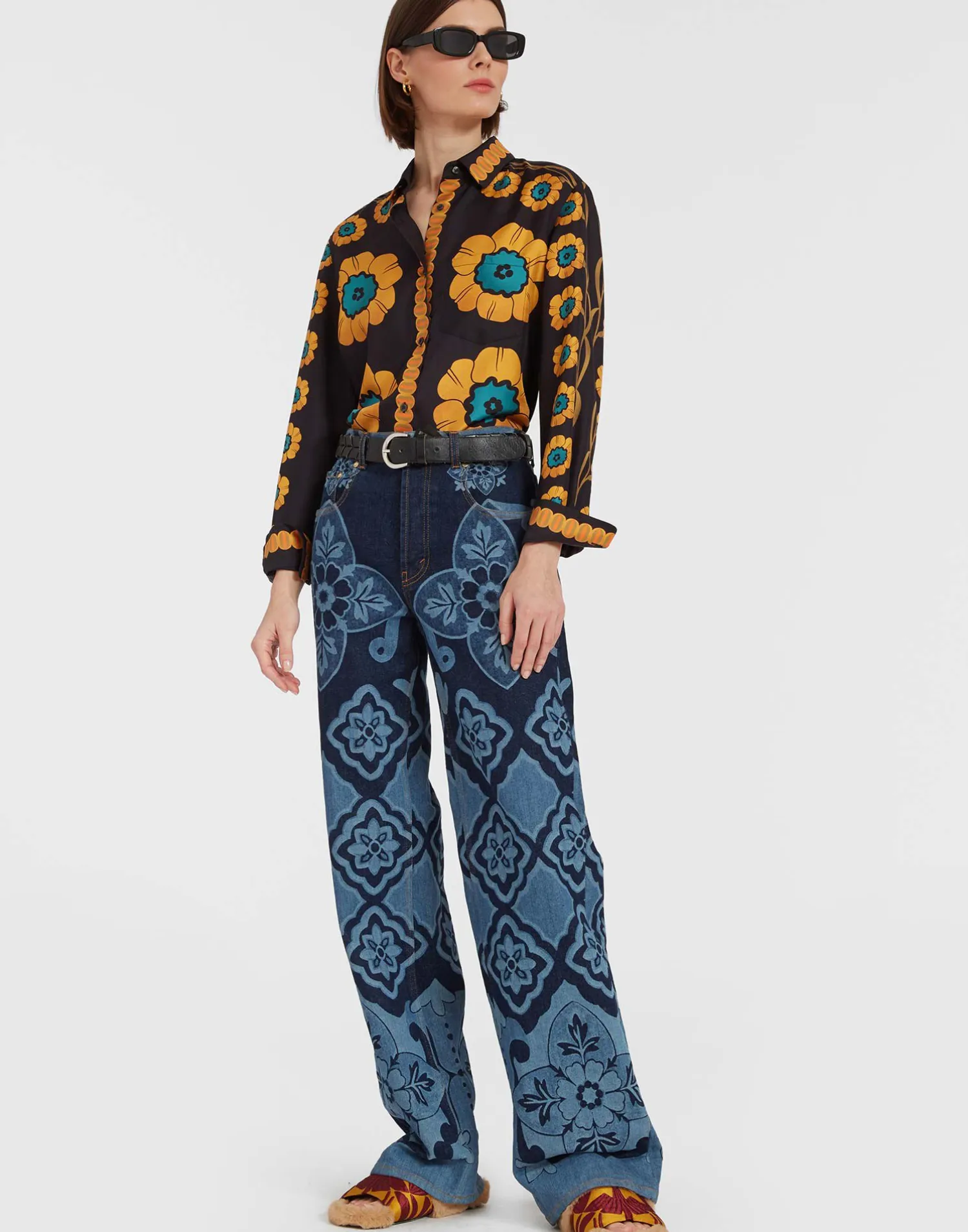 La DoubleJ Camicie E Top<Boy ShirtDaisychain Placée Orange in Silk Twill