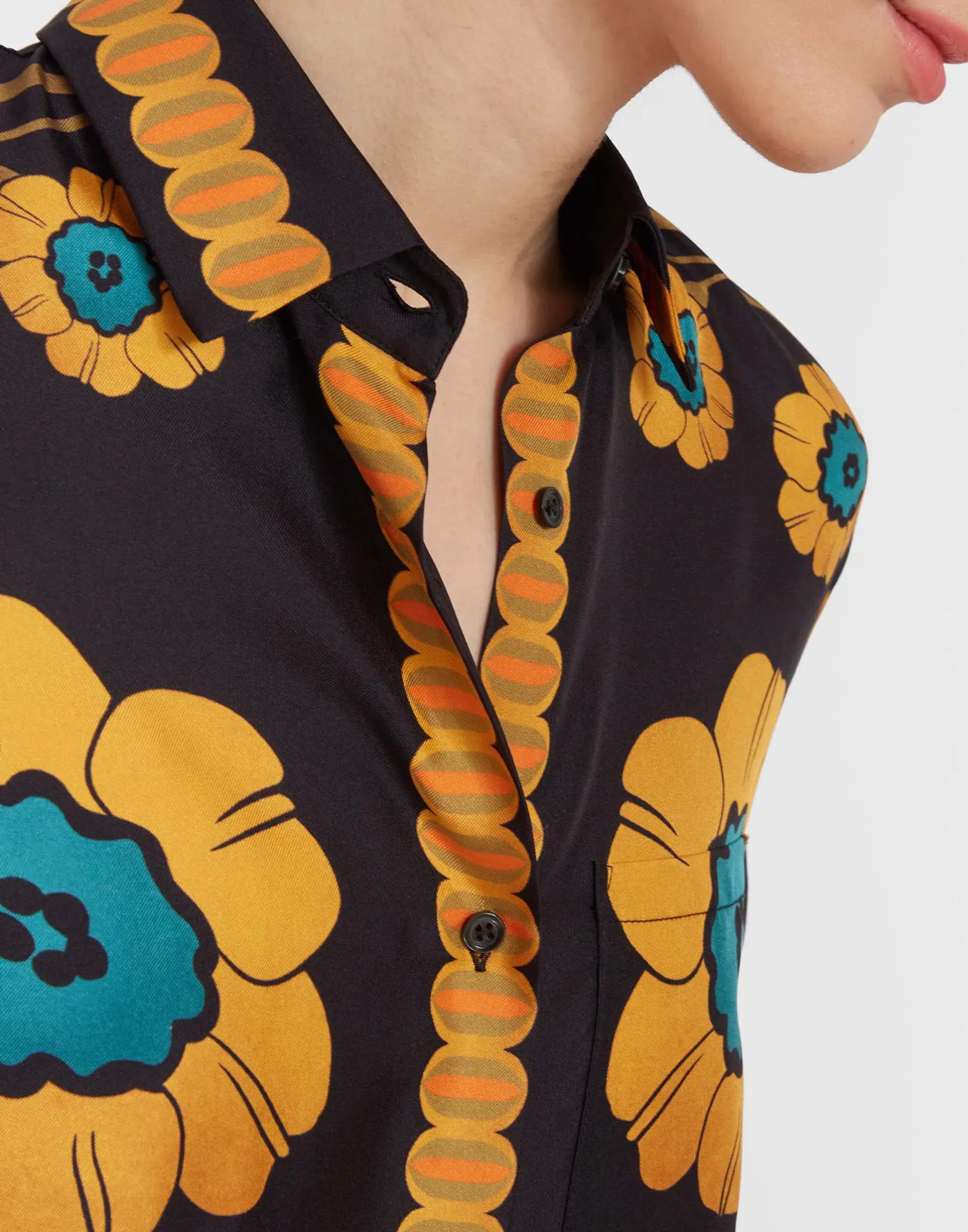 La DoubleJ Camicie E Top<Boy ShirtDaisychain Placée Orange in Silk Twill