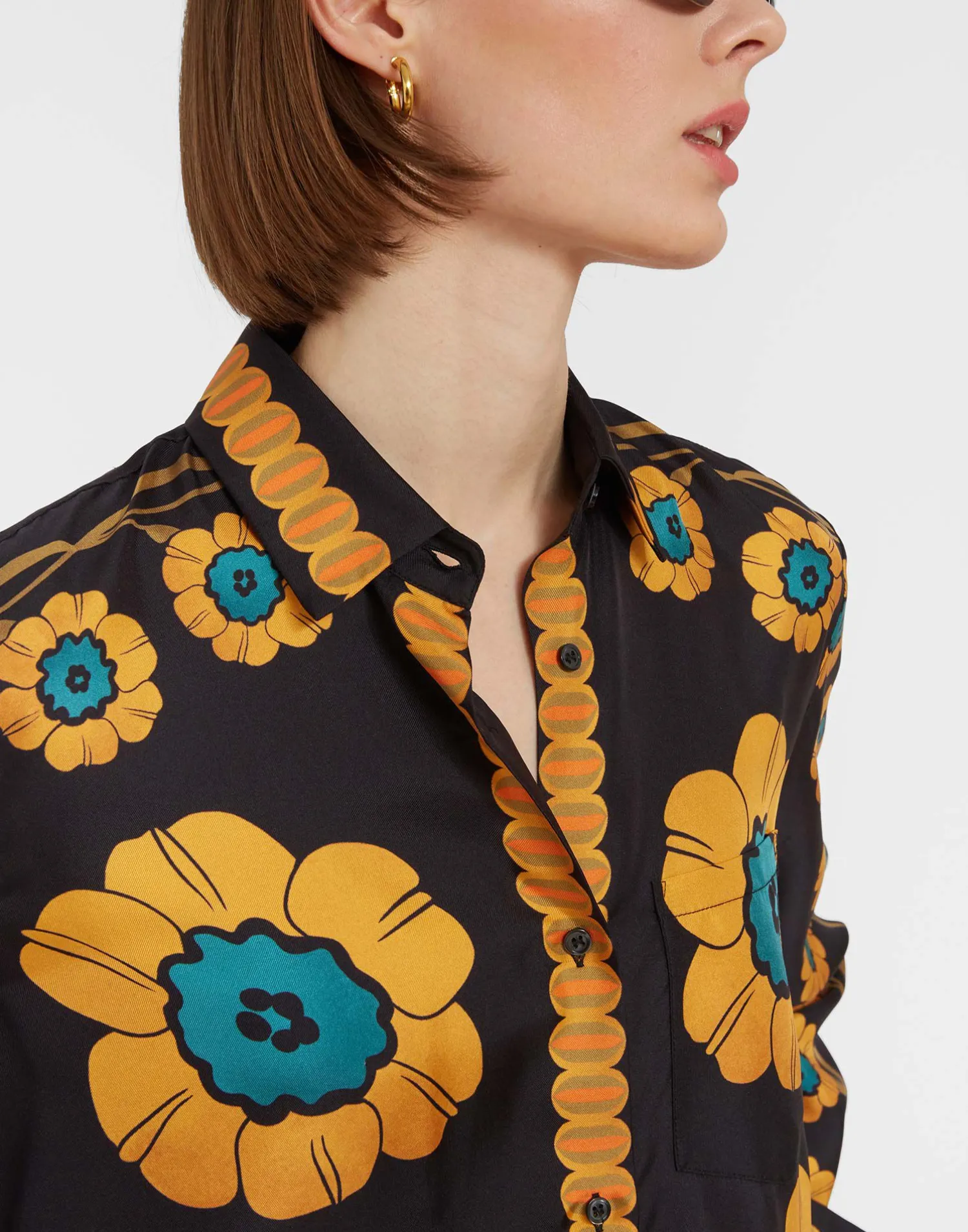 La DoubleJ Camicie E Top<Boy ShirtDaisychain Placée Orange in Silk Twill