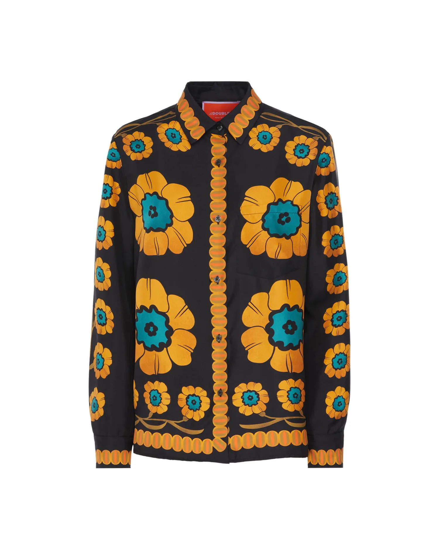 La DoubleJ Camicie E Top<Boy ShirtDaisychain Placée Orange in Silk Twill
