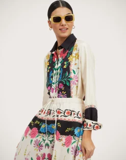 La DoubleJ Camicie E Top<Boy ShirtPlaza Plac&eacute;e Ivory in Silk Twill