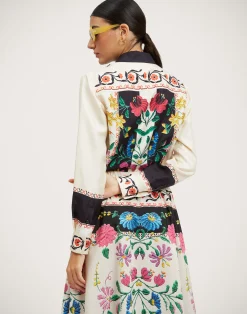 La DoubleJ Camicie E Top<Boy ShirtPlaza Plac&eacute;e Ivory in Silk Twill