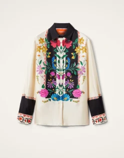 La DoubleJ Camicie E Top<Boy ShirtPlaza Placée Ivory in Silk Twill
