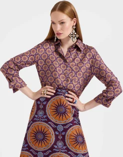 La DoubleJ Camicie E Top<Boy ShirtSovereign Mini Purple in Silk Twill