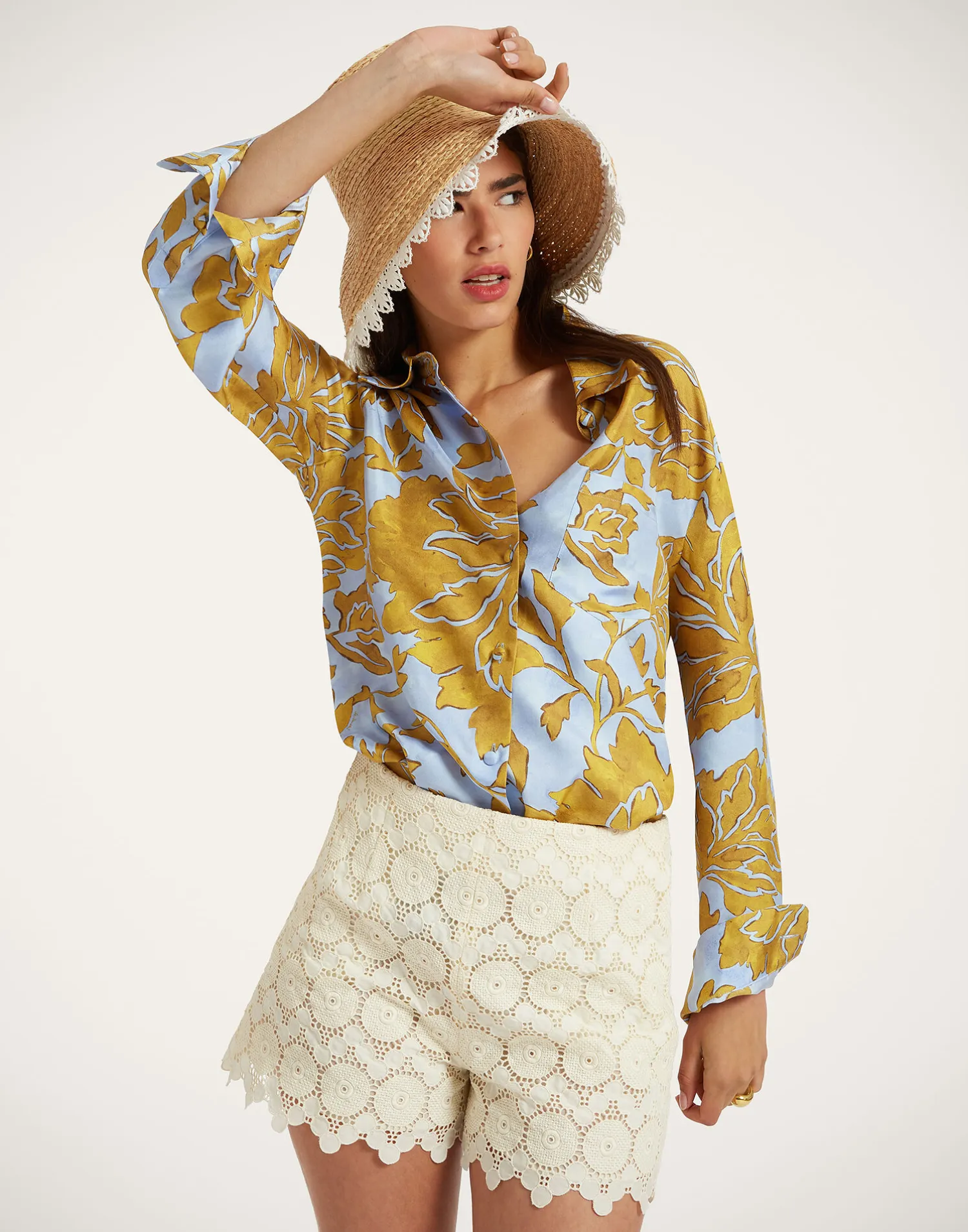 La DoubleJ Camicie E Top<Boy ShirtTangle Light Blue in Silk Twill