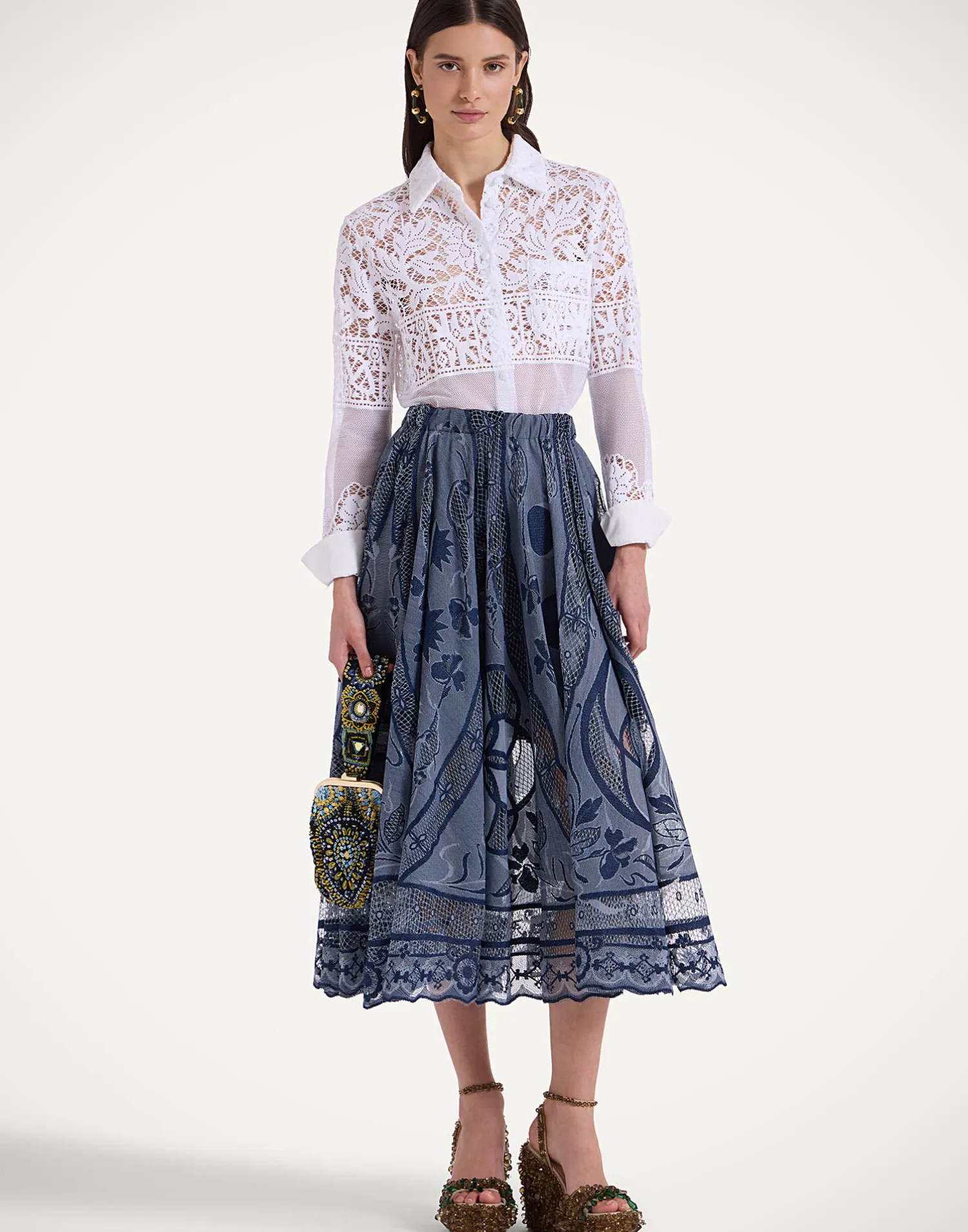 La DoubleJ Camicie E Top<Boy ShirtWhite in Cotton Lace