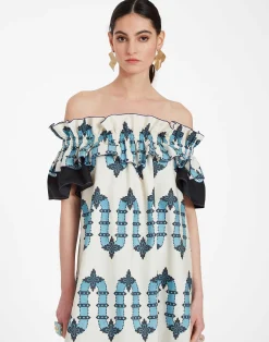 La DoubleJ Vestiti<Breakfast DressScirocco Placée Ivory in Summer Poplin