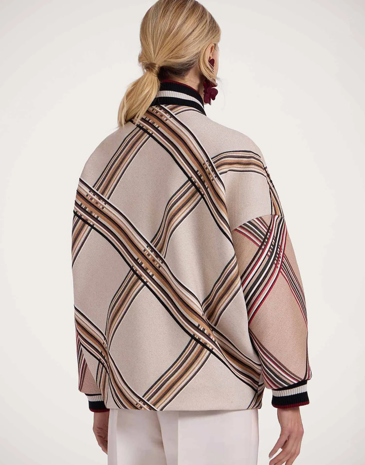 La DoubleJ Capispalla<Brooklyn BomberLady Check Light Beige in Wool