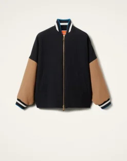 La DoubleJ Capispalla<Brooklyn BomberSolid Black in Wool