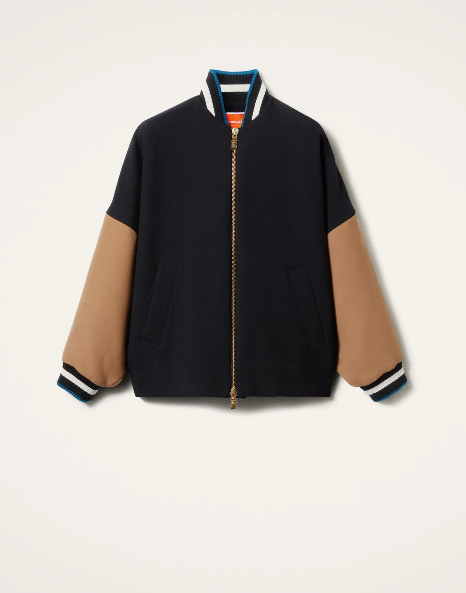 La DoubleJ Capispalla<Brooklyn BomberSolid Black in Wool