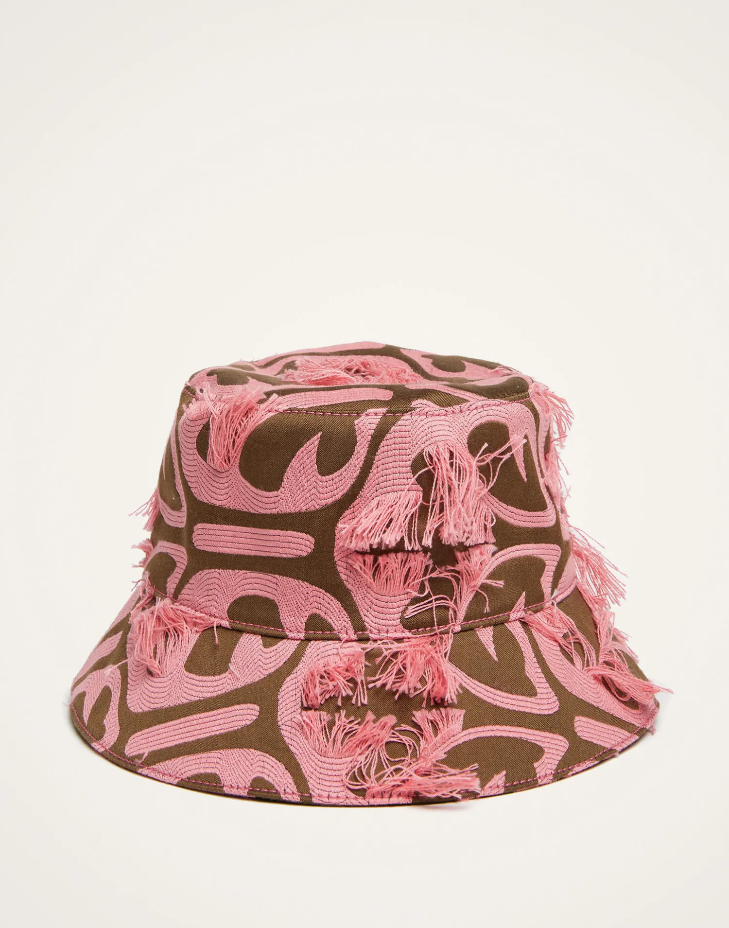 La DoubleJ Cappelli|Accessories<Bucket HatGrove Kaki/Pink in Jacquard