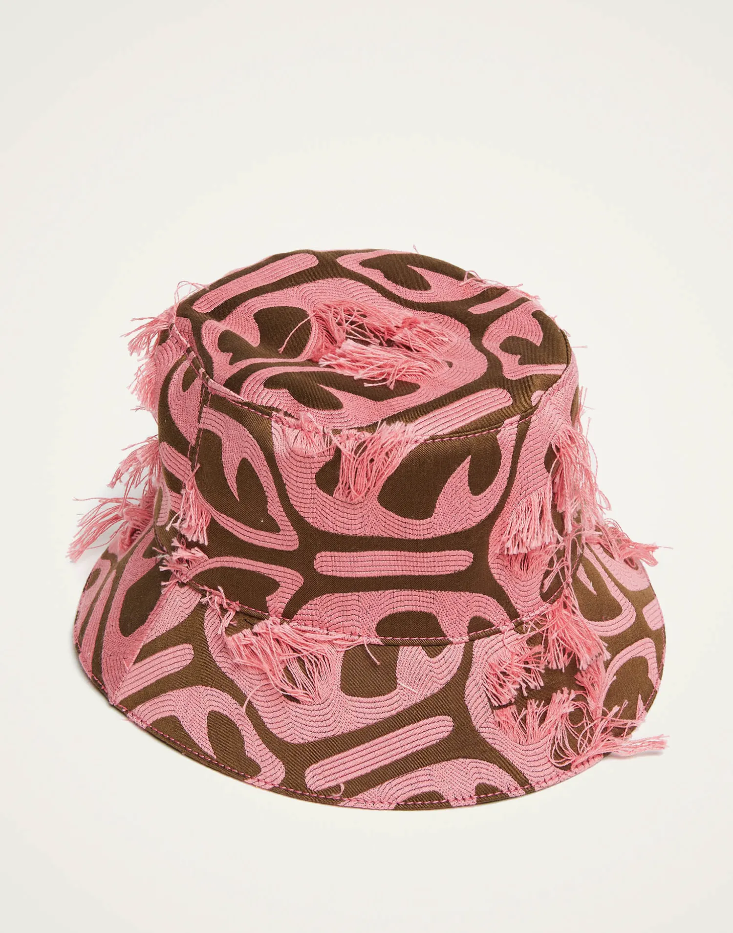 La DoubleJ Cappelli|Accessories<Bucket HatGrove Kaki/Pink in Jacquard