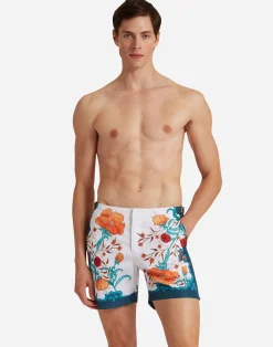 La DoubleJ Moda Mare<Bulldog Swim ShortsMorpheus Plac&egrave;e Orange in Recycled Polyester