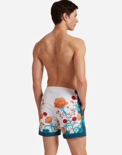 La DoubleJ Moda Mare<Bulldog Swim ShortsMorpheus Plac&egrave;e Orange in Recycled Polyester