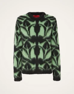 La DoubleJ Maglieria<Camden JumperGreen & Black in Brushed Wool