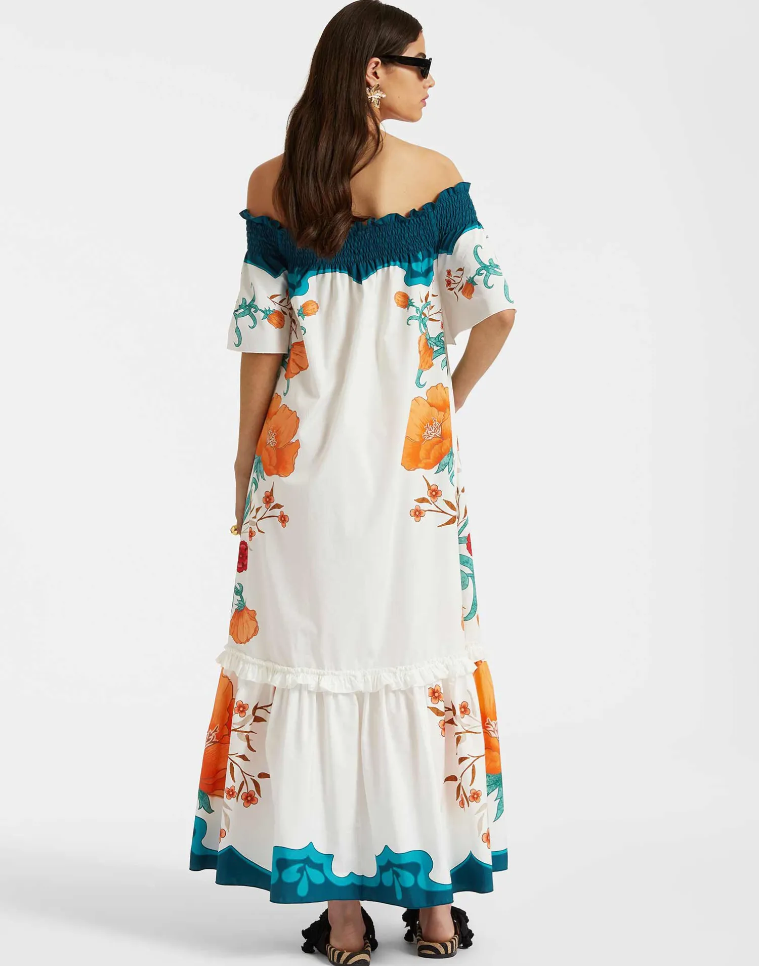 La DoubleJ Vestiti<Capalbio DressMorpheus Placée Orange in Summer Poplin