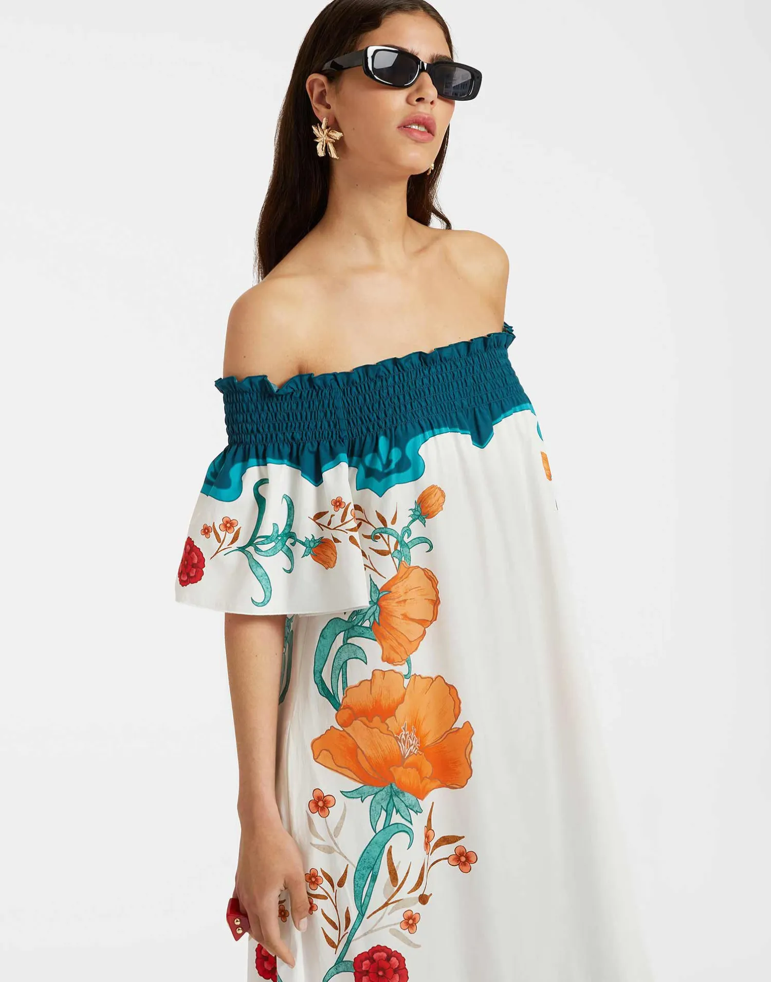 La DoubleJ Vestiti<Capalbio DressMorpheus Placée Orange in Summer Poplin
