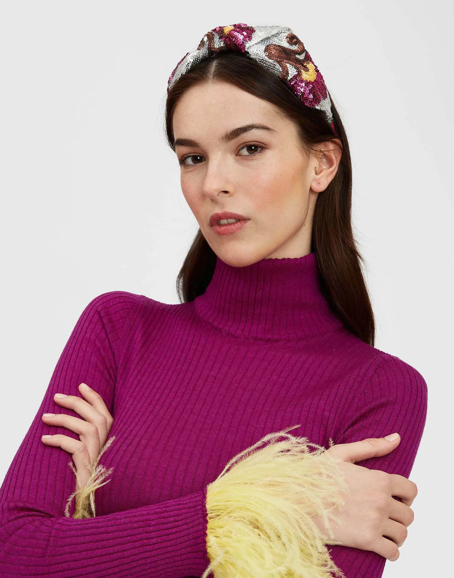 La DoubleJ Accessori Per Capelli|Accessories<CerchiettoSilver in Textured Sequins