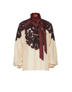 La DoubleJ Party Dressing<Cerere BlouseCorsini Placée Cream in Silk Voile