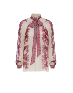 La DoubleJ Camicie E Top<Cerere BlouseZodiac Placée Purple in Silk Chiffon