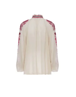 La DoubleJ Camicie E Top<Cerere BlouseZodiac Placée Purple in Silk Chiffon