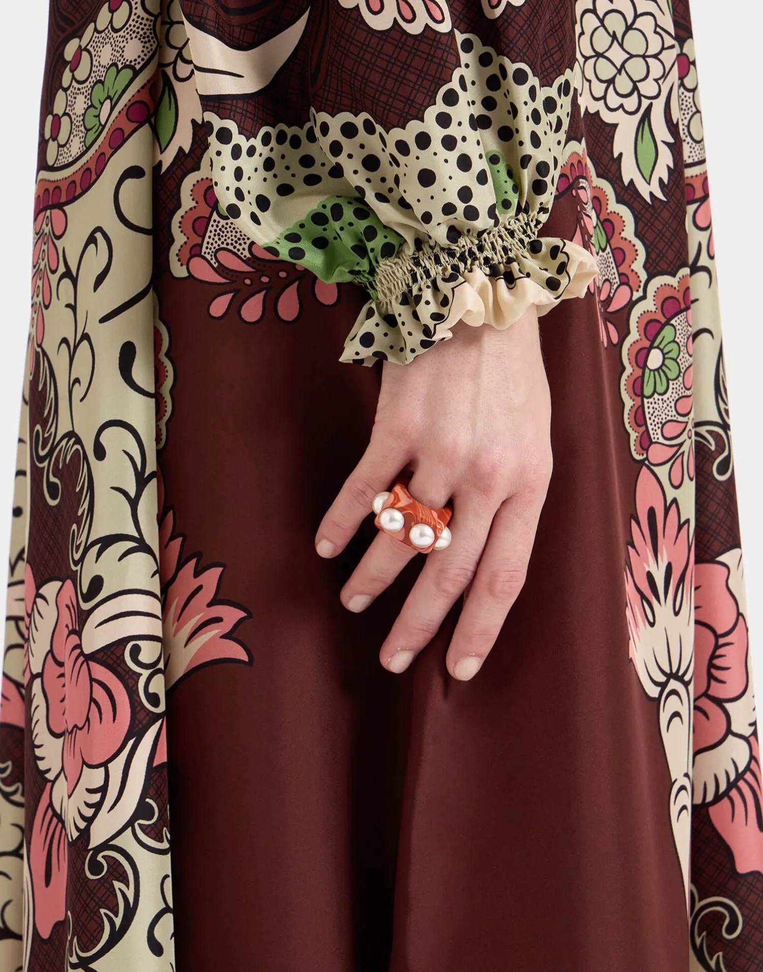 La DoubleJ Vestiti<Cerere DressPortal Placée Brown in Silk Voile