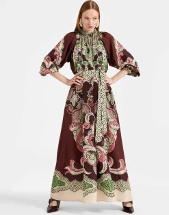 La DoubleJ Party Dressing<Cerere DressPortal Placée Brown in Silk Voile