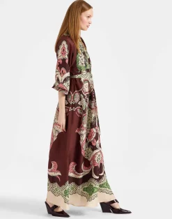 La DoubleJ Party Dressing<Cerere DressPortal Placée Brown in Silk Voile