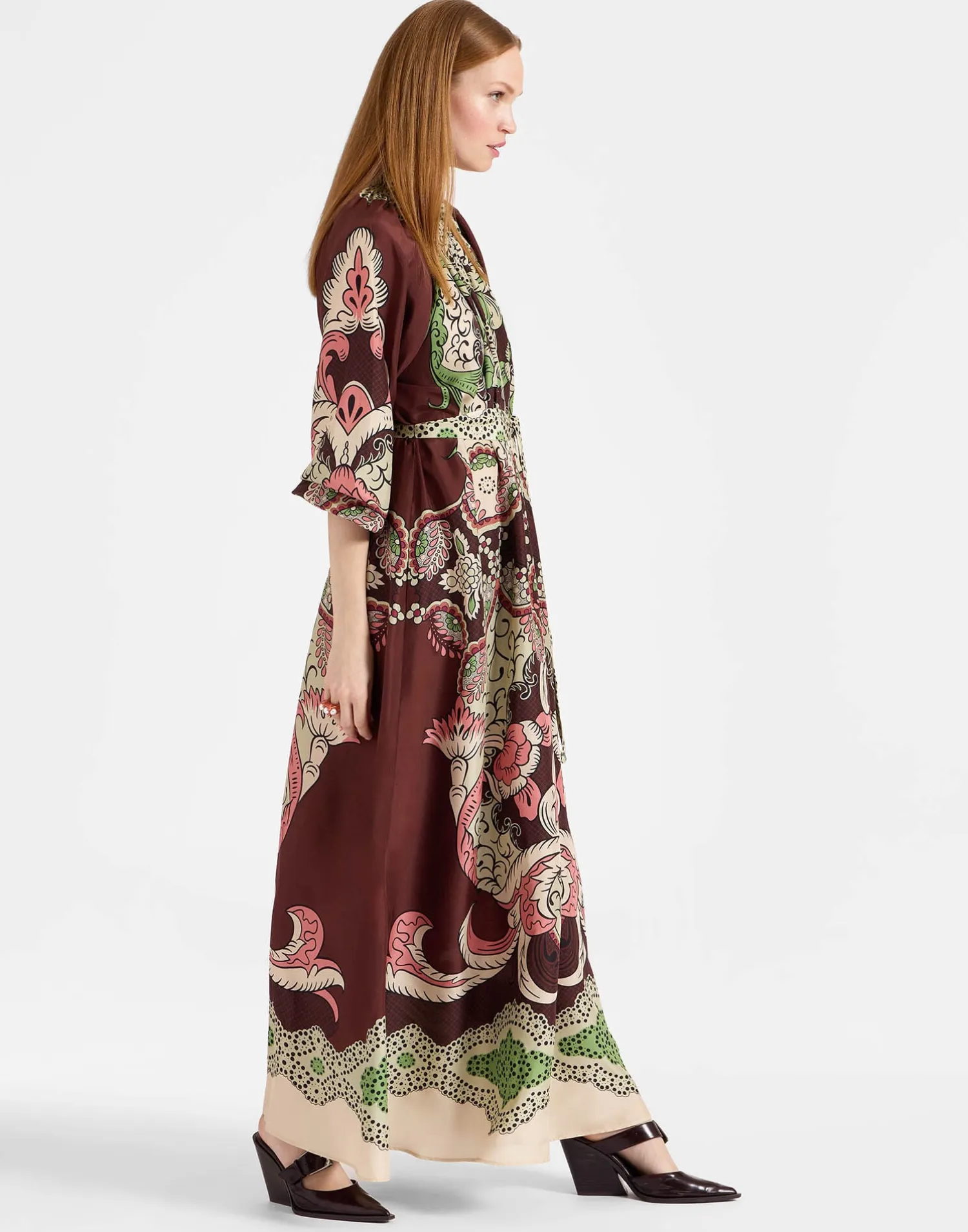 La DoubleJ Party Dressing<Cerere DressPortal Placée Brown in Silk Voile