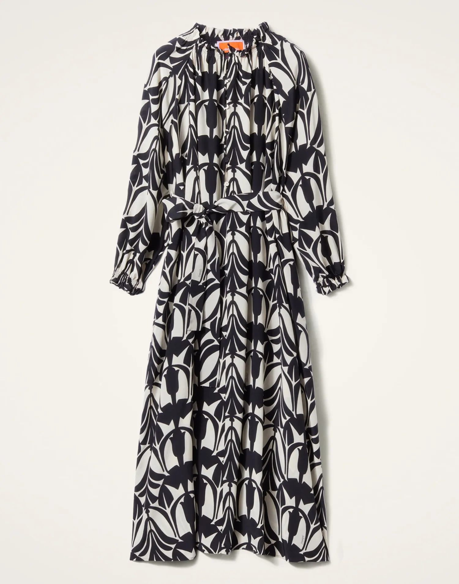 La DoubleJ Party Dressing<Cerere Shirt DressPapyrus Black & White in Crepe De Chine Silk