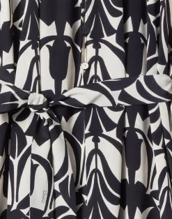 La DoubleJ Party Dressing<Cerere Shirt DressPapyrus Black & White in Crepe De Chine Silk