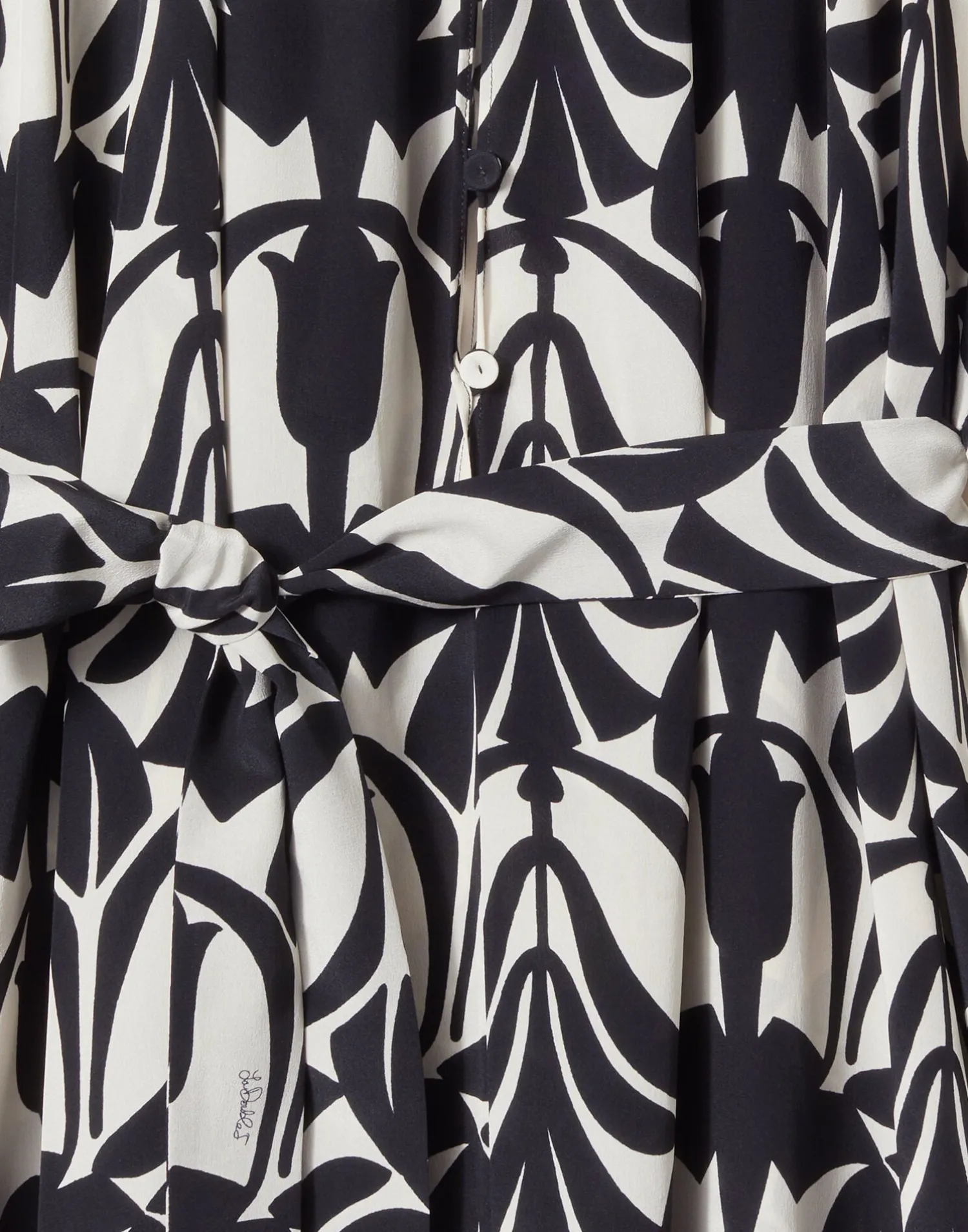 La DoubleJ Party Dressing<Cerere Shirt DressPapyrus Black & White in Crepe De Chine Silk
