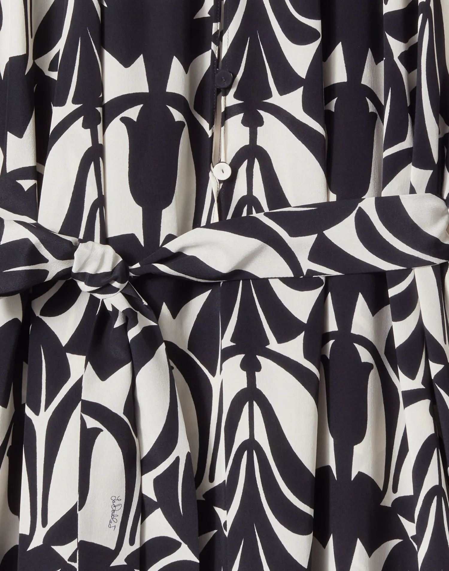 La DoubleJ Vestiti<Cerere Shirt DressPapyrus Black & White in Crepe De Chine Silk
