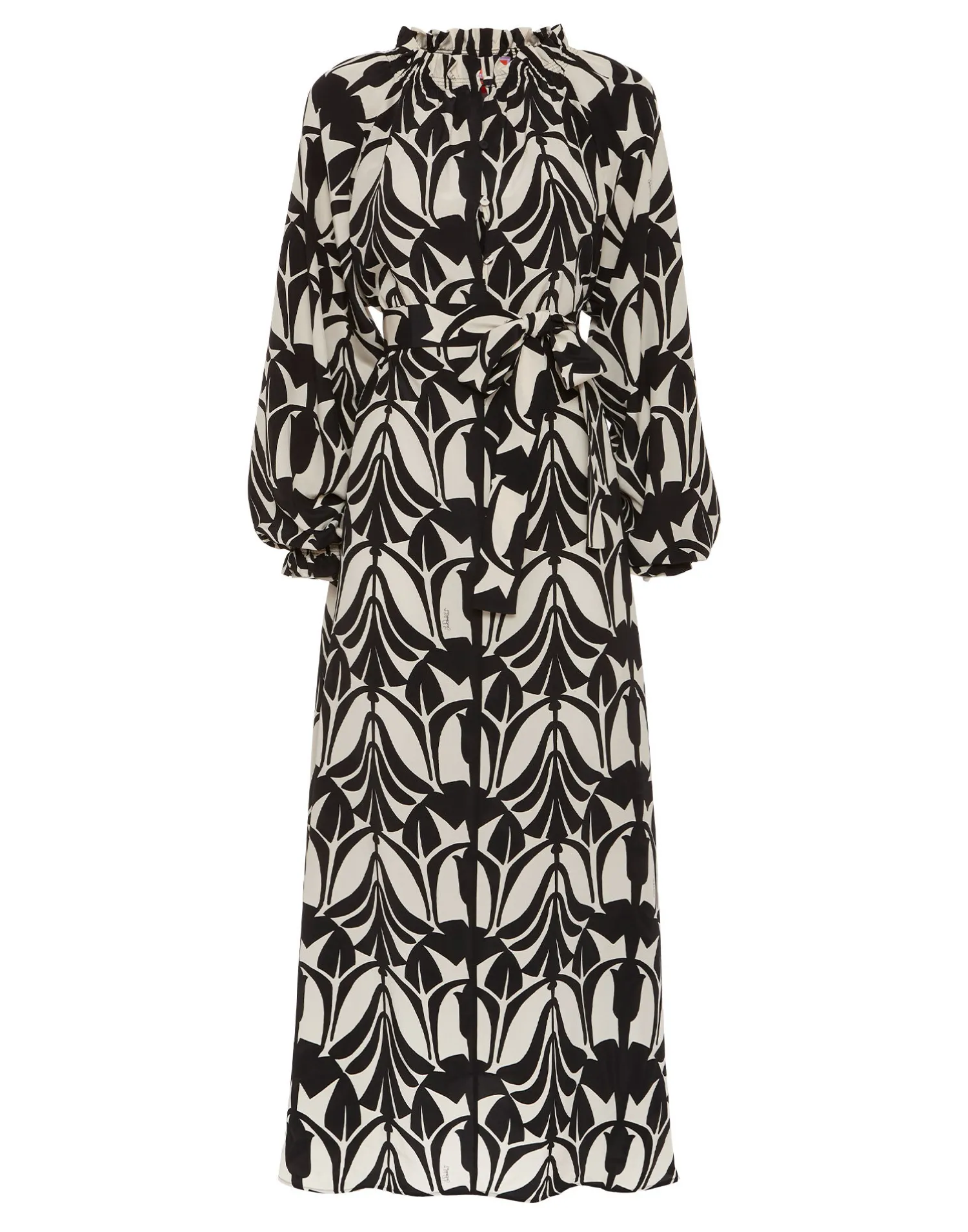 La DoubleJ Vestiti<Cerere Shirt DressPapyrus Black & White in Crepe De Chine Silk