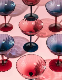 La DoubleJ Bicchieri|Vetro<Champagne Coupe Set of 4Mixed in Glass