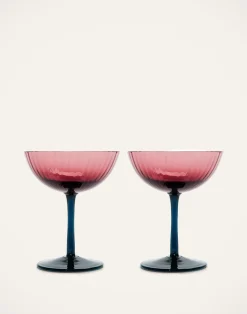 La DoubleJ Bicchieri|Vetro<Champagne Coupe Set of 2Viola in Glass