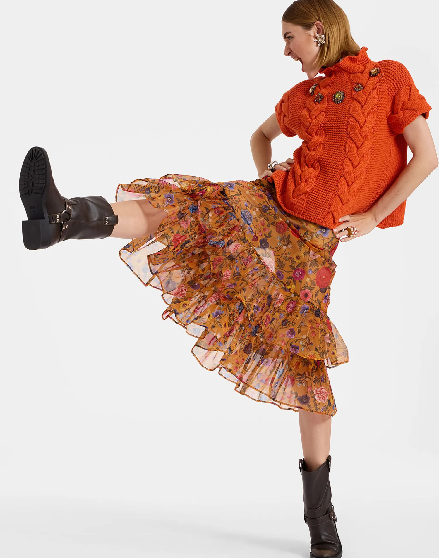 La DoubleJ Gonne<Charlotte SkirtBotticelli Rust in Organza