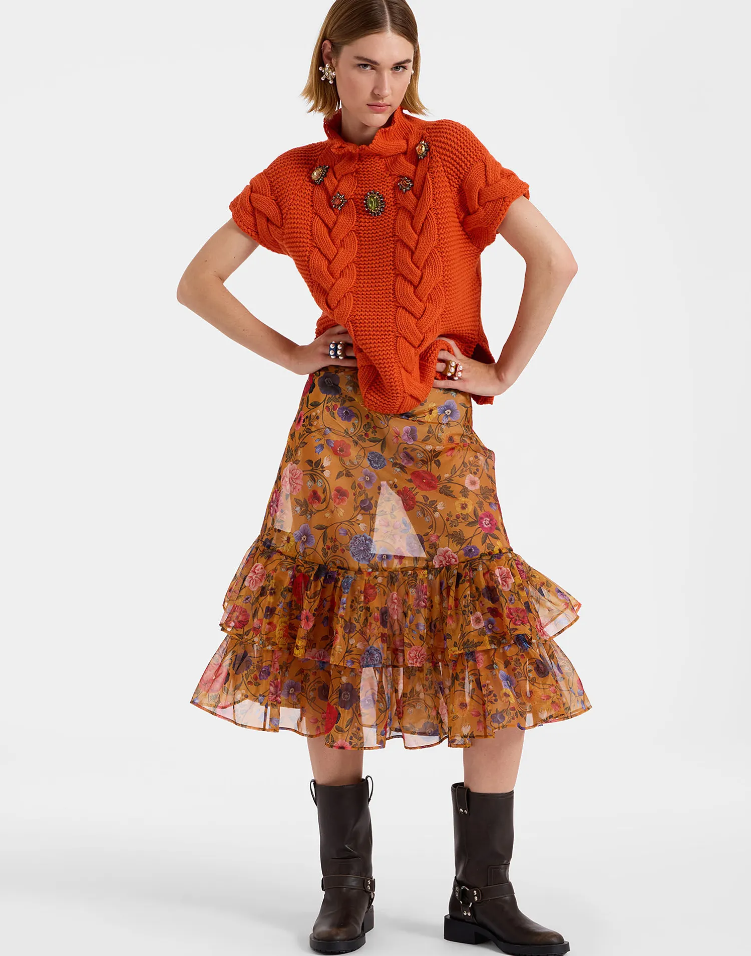 La DoubleJ Gonne<Charlotte SkirtBotticelli Rust in Organza