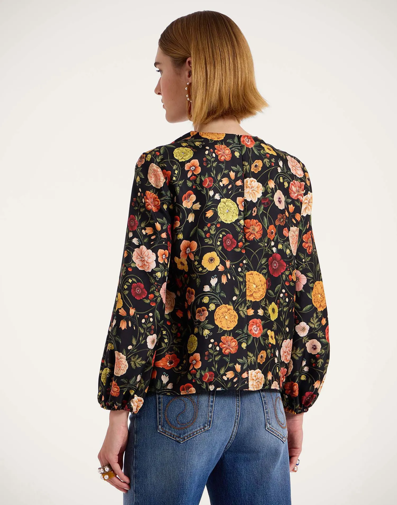 La DoubleJ Camicie E Top<Charming TopBotticelli Black in Silk Twill