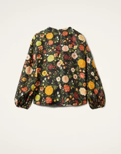 La DoubleJ Camicie E Top<Charming TopBotticelli Black in Silk Twill
