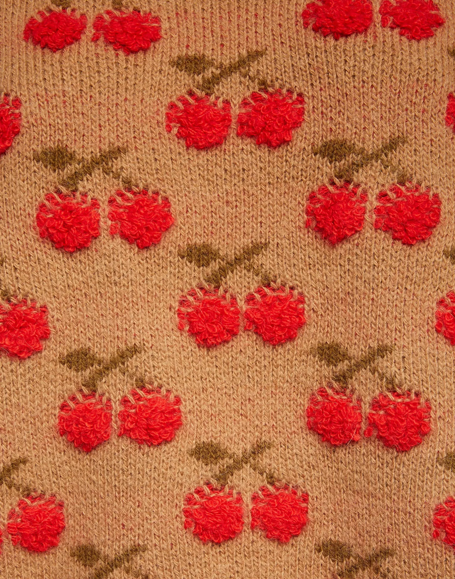 La DoubleJ Maglieria<Cherry SweaterCamel/Red in Wool