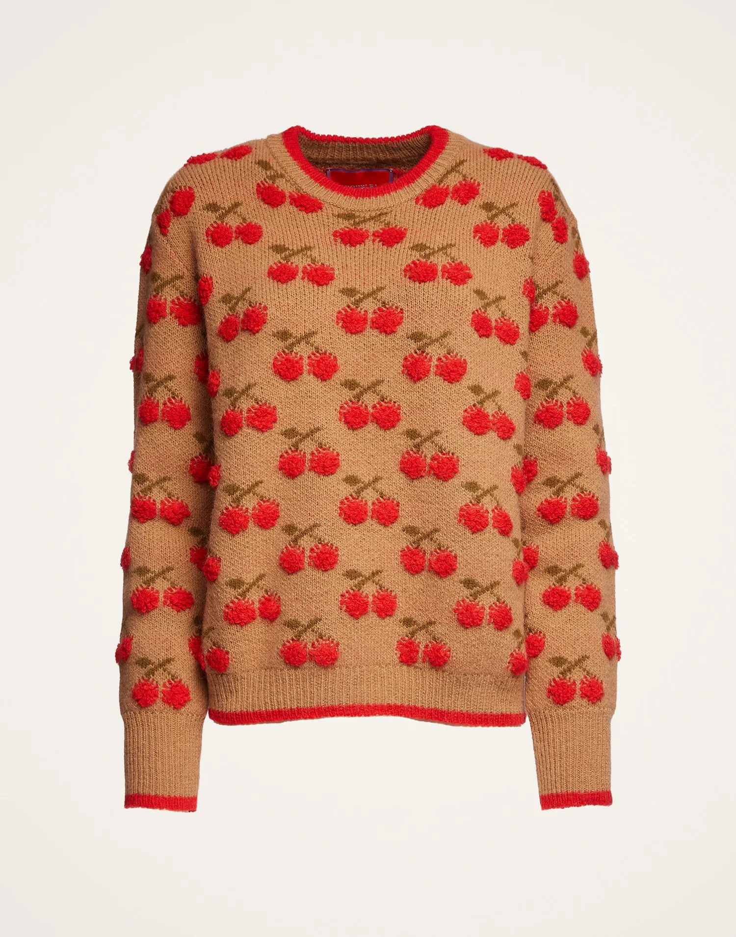 La DoubleJ Maglieria<Cherry SweaterCamel/Red in Wool