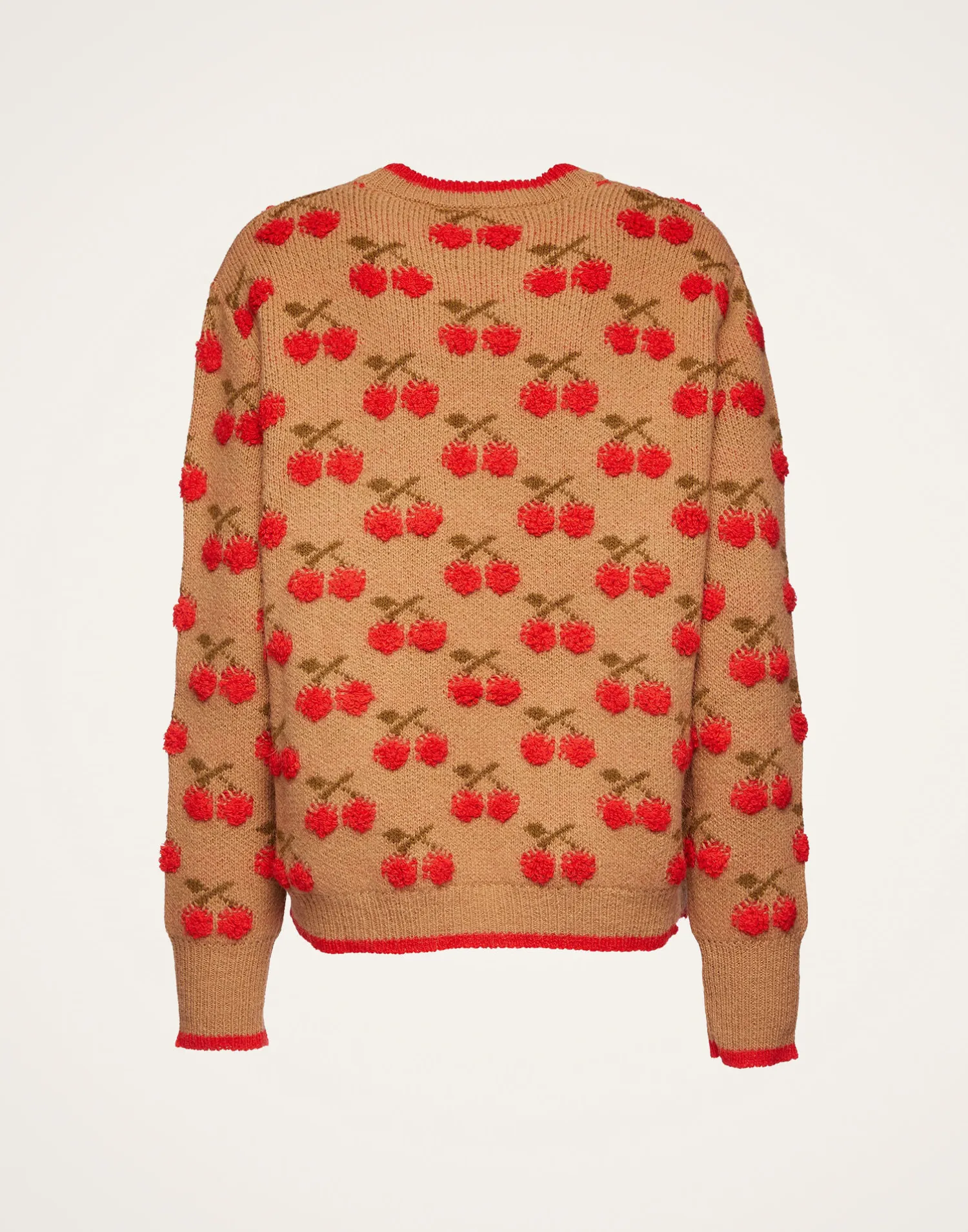 La DoubleJ Maglieria<Cherry SweaterCamel/Red in Wool