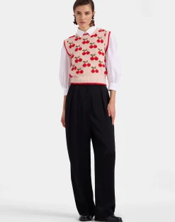 La DoubleJ Maglieria<Cherry VestOff White in Wool